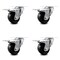 Service Caster 3.5 Inch Phenolic Swivel Top Plate Caster Set with Total Lock Brake SCC SCC-TTL20S3514-PHR-4 - alternate 1